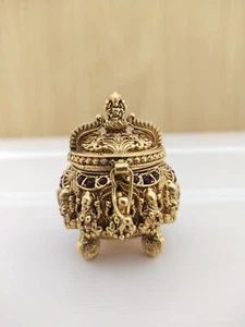 Caja de boda del sur de la India Sinodor Dibbi Kumkum Pooja accesorio regalo joyería - Imagen 1 de 2