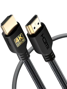 PowerBear 4K HDMI Cable 3ft [2 Pack] - Braided Nylon, Gold Plated Connectors - Picture 1 of 7