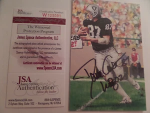 Dave Casper signed Goal Line Art Card, JSA Witness, HOF 02, #87 in Black - Picture 1 of 1