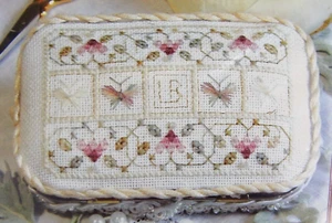 Lorri Birmingham BUTTERFLIES & HEARTS Decorative Tin Cover Cross Stitch Kit - Picture 1 of 3
