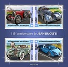 BUGATTI Cars/Car Veyron/Aerolithe/Type 51 & 57 MNH 4v-Stamp Sheet (2023 Niger)