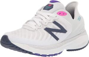 New Balance Kid's 860 V11 Running Shoes, White/Deep Violet, 2 Little Kid Wide US