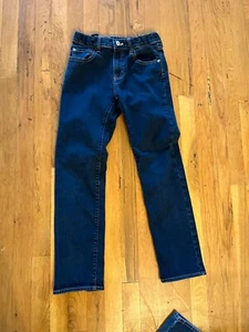 Gap regular stretch straight size 12 boys denim jeans adjustable dark wash - Picture 1 of 3