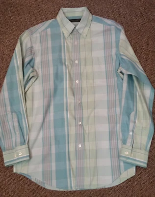 MENS medium KENNETH ROBERTS DRESS SHIRT wrinkle resistant L/S COLORS OFFICE WEAR - Image 1 of 4
