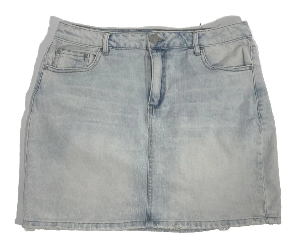 Falda casi famosa talla 13 tiro medio 30/16 estilo de mezclilla lavado claro #JPSK175-H1A Foto 1 de 4