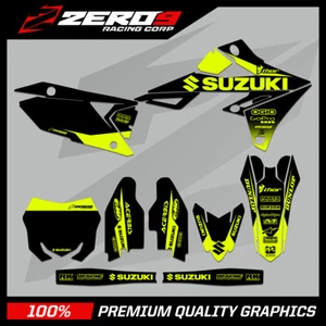 Suzuki Motocross Graphics RM RMZ 125 - 450 - BLOCK BLK/YEL-F - Picture 1 of 1