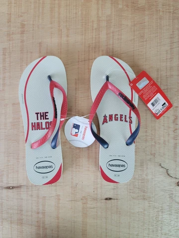 100% New Havaianas Men's MLB Los Angeles Angels Flip Flop Sandal US Size 11.5 Cover