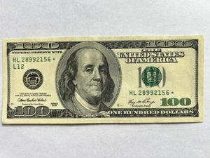 2006 Series $100 Dollar Star Note FRB San Francisco Serial# HL 28992156* - Picture 1 of 4