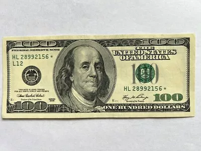 2006 Series $100 Dollar Star Note FRB San Francisco Serial# HL 28992156* - Image 1 of 4