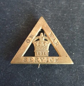 WW1 British Female Munitions Worker On War Service-1916 Numbered Lapel Badge #4 - Picture 1 of 9