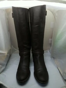 Matisse Betty Dark Brown Leather Zip Knee High Riding Boots Women's Size 8.5 M - Picture 1 of 8
