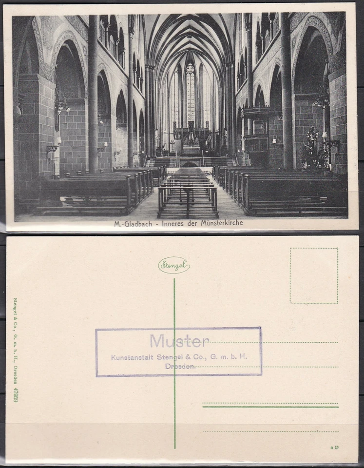 Specimen Postcard, Germany Gladbach Inside of the Cathedral - Image 1 of 1