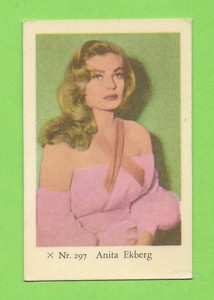 1958 Dutch Gum Card X Nr #297 Anita Ekberg