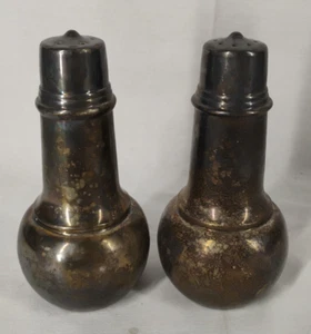 International Silver Co. Salz & Pfefferstreuer Vintage Silber Teller 4" hoch - Bild 1 von 9