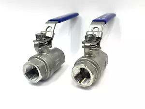 2pack 1000 WOG 1/2" Stainless Steel 316 Ball Valve 2pc Full Port - Picture 1 of 4
