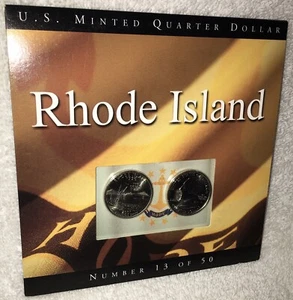 Rhode Island 2001 monedas de Estados Unidos cuartos estatales sin circular #13 de 50 - Imagen 1 de 2