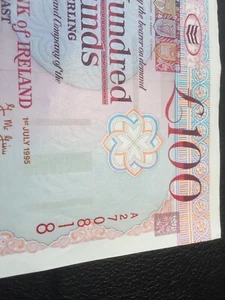 Bank of Ireland £100 Banknote. In aUNC condition. 1995 issue. - Picture 1 of 4