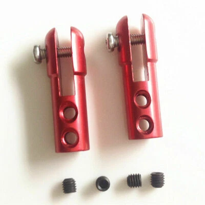 Adaptador de clip de acoplamiento de brazo de timón servo de aluminio CNC de 2 piezas para RC rojo plata azul Foto 1 de 4