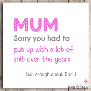 Mothers Day Card Funny Joke Mother's Day Card Birthday Humour Mum Christmas Card - Picture 1 of 9