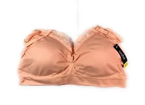 COOBIE Wire Free Seamless V-neck Bra Bralette w Lace Trim 1 Size 32A - 36D 9042 - Picture 1 of 2