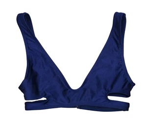 Ris-K Solid Color Cutout Sides Bathing Suit Bikini Top XS NWT Navy Blue - Picture 1 of 1