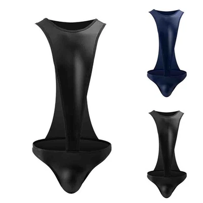 Herren Unterwäsche Kunstleder Singlet Ringeranzug Einfarbig Overall - Bild 1 von 4