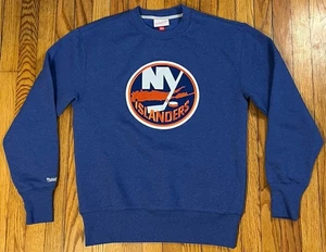 Mitchell & Ness New York Islanders Blue Stitched Logo Crew Sweatshirt Men Medium - Picture 1 of 7