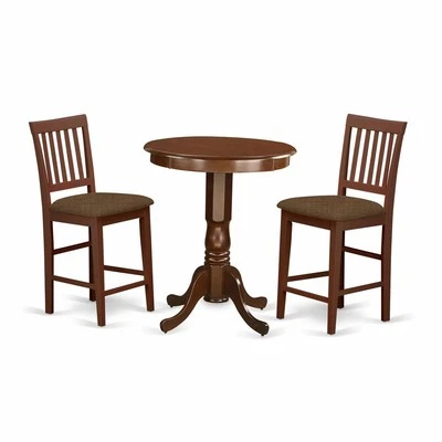 EDVN3-MAH-C 3 PC pub Table set-pub Table and 2 Dining Chairs. - Image 1 of 4