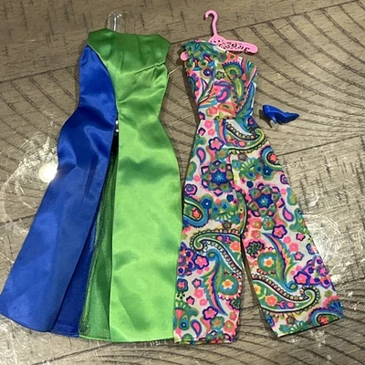 De colección Barbie Patio Fiesta Conjunto Vestido Paisley Mono Zapato Tacón #1692 Años 60 Foto 1 de 4