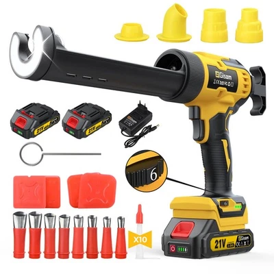 Cordless Electric Caulking Gun - 32Pcs Caulking Finisher Kit, 882LB Thrust, 6... - Image 1 of 4