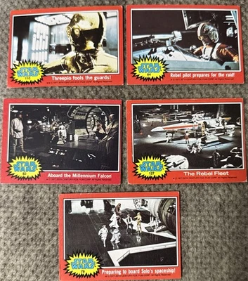 Set Of 5 ~THE REBELS 1977 Star Wars Topps Series 2 Red Cards. - Image 1 of 4