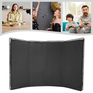Photography Backdrop Stand Background Decor With Black Cloth Foldable Structure - Picture 1 of 17