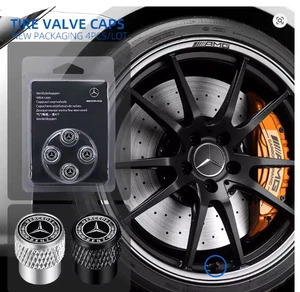 A silver New Car Wheel Tire Valve Air Stem Cap Duust Covers For Mercedes Benz W2 - Picture 1 of 1
