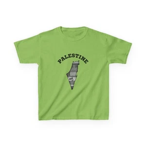 Palestine Kids Tee, Free Palestine Comfort T-Shirt for Youth, Casual Wear, - Picture 1 of 52