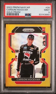 2022 Panini Prizm Carson Hocevar Rookie Gold Prizm #06/10 PSA 9 #26 - Image 1 of 2