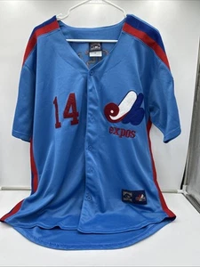 Vintage Majestic Pete Rose Expos Jersey Sz 50 with 1982 All Star Patch Signed - Picture 1 of 13