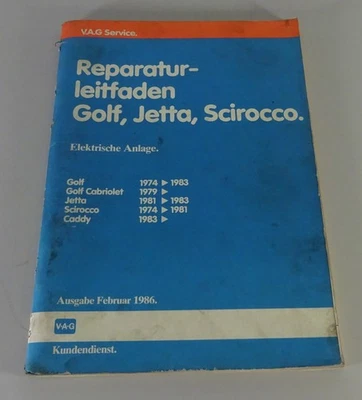 Manual De Taller VW Golf I + Cabrio Jetta I Scirocco II Sistemas Eléctricos ´86 - Imagen 1 de 3