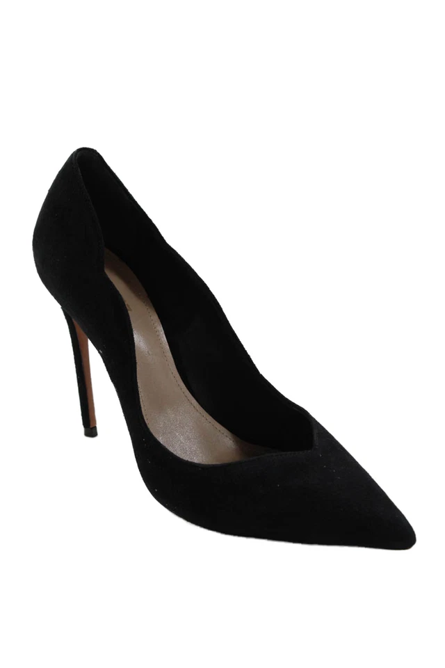 Tacones de aguja Schutz para mujer de gamuza punta esculpida borde negro talla 9 Foto 1 de 4