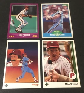 MIKE SCHMIDT 4 KARTEN LOT (2) 1989UPPER DECK & 1988 & 1989 SCORE PHIILIES HOF - Bild 1 von 1