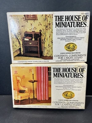Винтажный кукольный домик дом миниатюр/X-ACTO тумбочка и свечи стойки наборы - Изображение 1 из 4