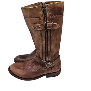 Bed Stu Distressed Leather Gogo Lug Riding Boots Western Cowboy Brown Size 9.5 - Picture 1 of 9