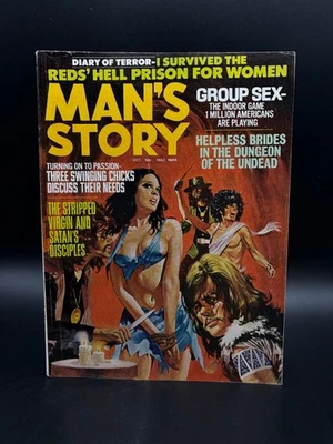 Man's Story men's adventure magazine vintage October 1971 GGA Satan's Disciples Foto 1 de 4