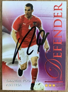 SIGNED EMANUEL POGATETZ - FUTERA WORLD FOOTBALL CARD - AUSTRIA - Picture 1 of 1