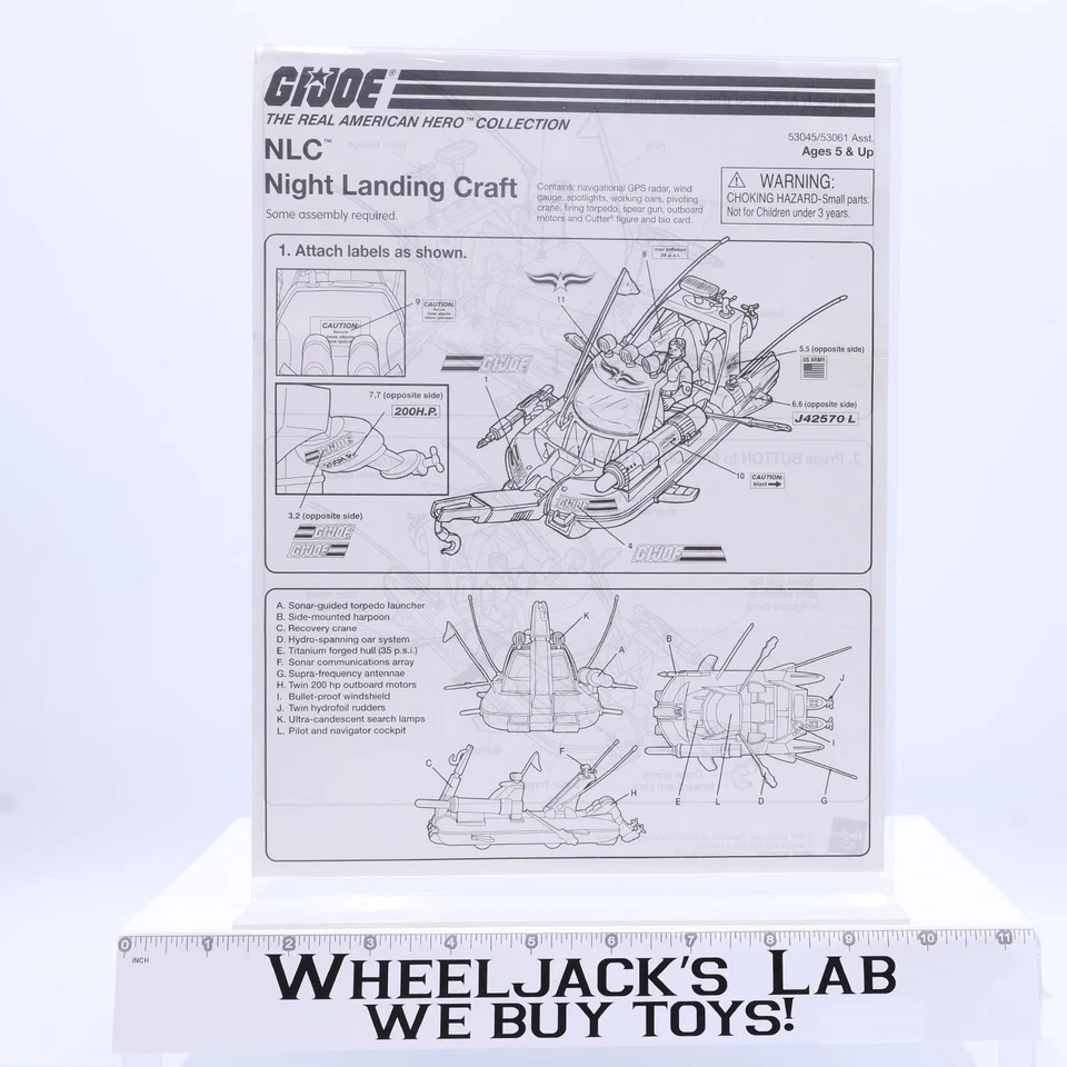 Night Landing Craft NLC 2001 ORIGINAL Instrucciones Planos G.I. Vehículo Joe Foto 1 de 2