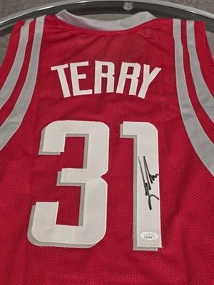 Jason Terry Autographed/Signed Jersey JSA Sticker Red Custom Jersey  - Image 1 of 4