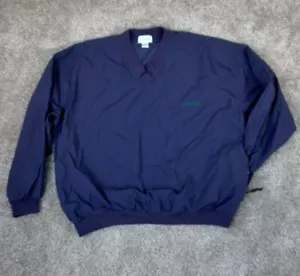 Vintage Izod Mens Sz XL Pullover Lightweight Navy Blue Windbreaker - Picture 1 of 10