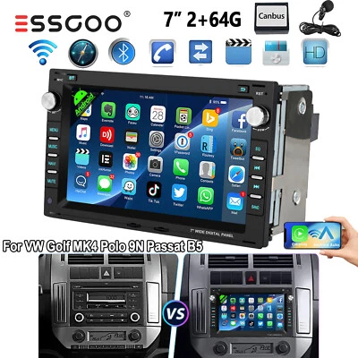 7" Android 15 2+64G Autoradio GPS Navi RDS Für VW Golf MK4 Polo Passat B5 JETTA - Bild 1 von 4