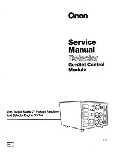 ONAN Detector GenSet Control Module Service Manual - Imagen 1 de 1