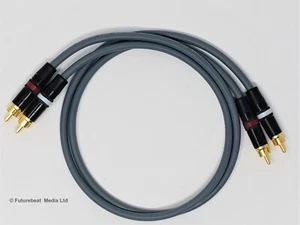 Van Damme Pro Grade RCA Phono Cable Silver Plated Pure OFC Grey 05m - Picture 1 of 6
