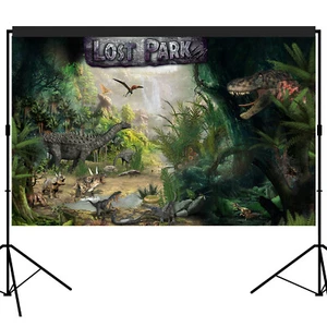 Jurassic Dinosaur Party Backdrop Banner Scene Setters Photobooth Prop 8x5 feet - Imagen 1 de 6